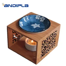 Креативные ажурные бамбуковые деревянные полки керамическая тарелка ароматические свечи офисные чайные церемонии свечи эфирное масло ароматная плита подарки