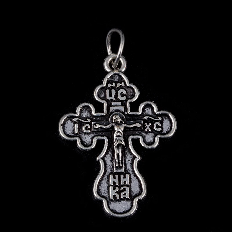 

Orthodox Jesus cross vintage silver orthodox cross pendant. Rosary Necklace Bracelet Accessories 10 pieces 28*20mm