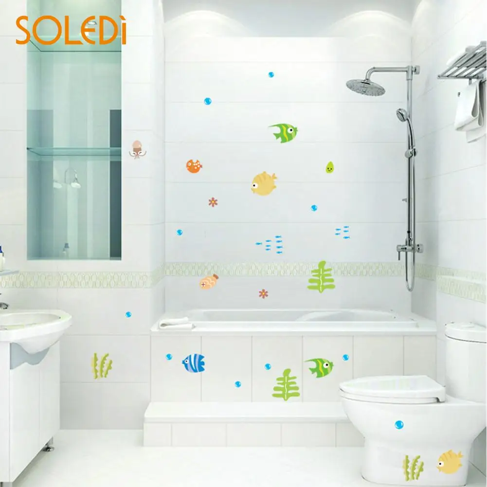 

Wall Sticker Ocean World Fish Sticker Bubble Wall Kids Glass Removable Decal