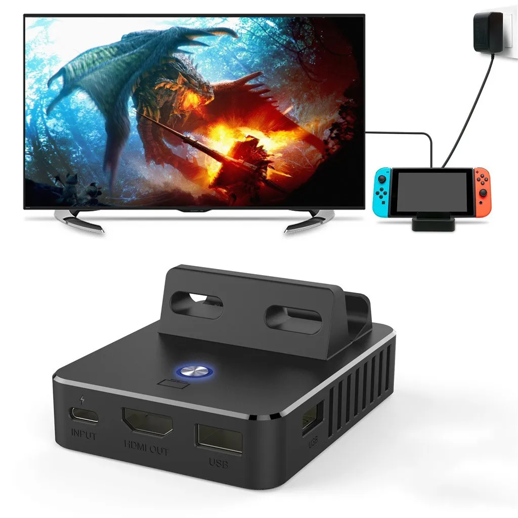 

2019 New For Nintend o Switch HDMI Video Converter Base Switch Portable TV Base Converter Game machine HDM adapter portable