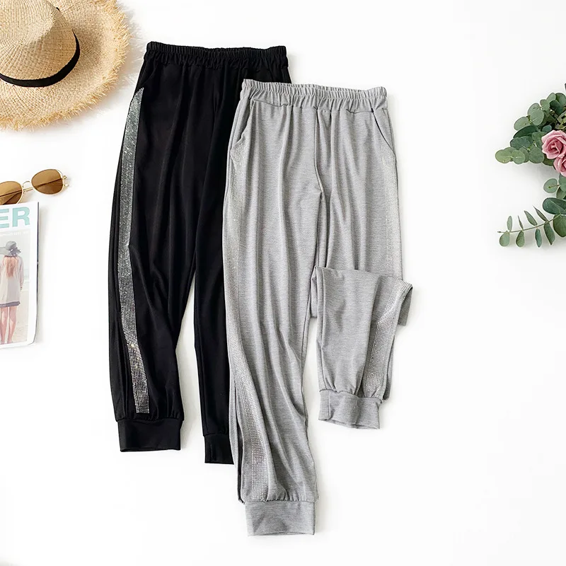 

Wasteheart New Spring Summer Cotton Women Fashion Gray Red Long Loose Pants Harem Pants High Waist Length Female Pants
