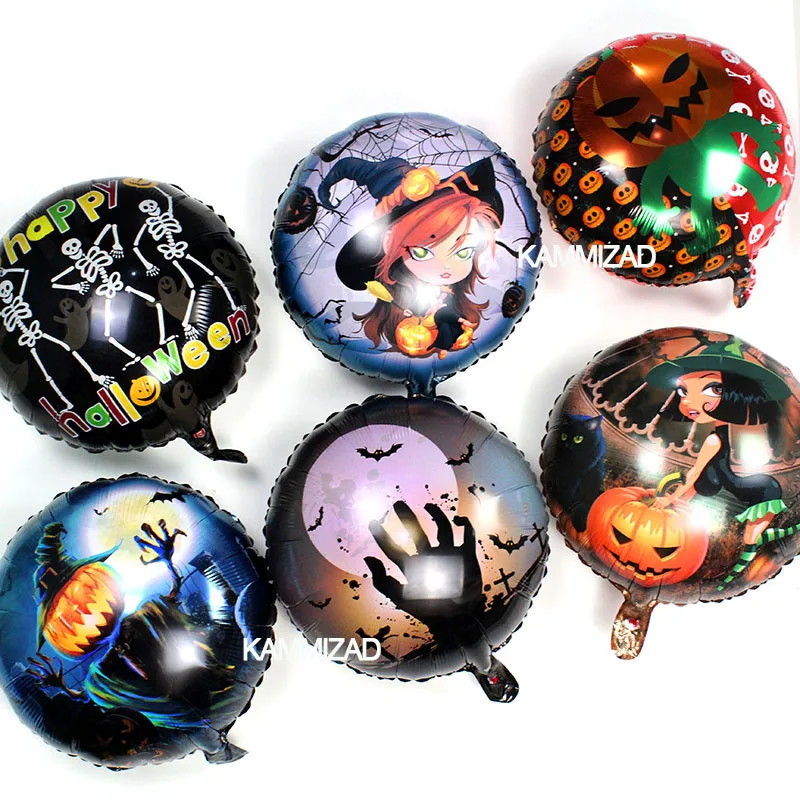 

50pc/lot 18inch Halloween foil balloons Witch Skeleton globos for pumpkin bat ballon Festival decorationsfor Halloween supplies