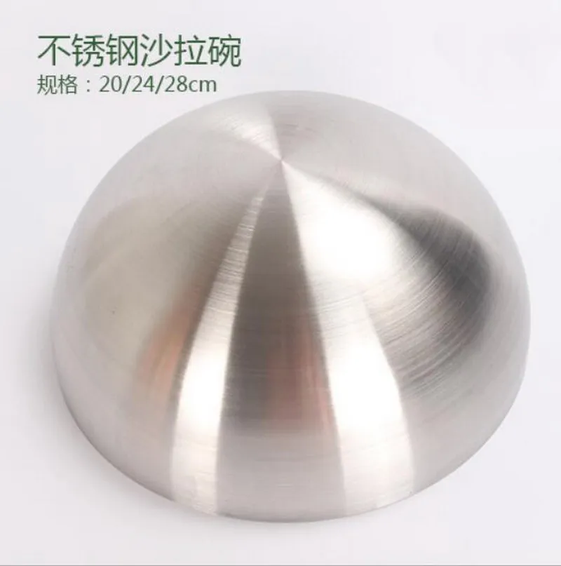 

Half ball Stainless steel salad bowl thickening deepening salad dessert mixing bowl Storage container