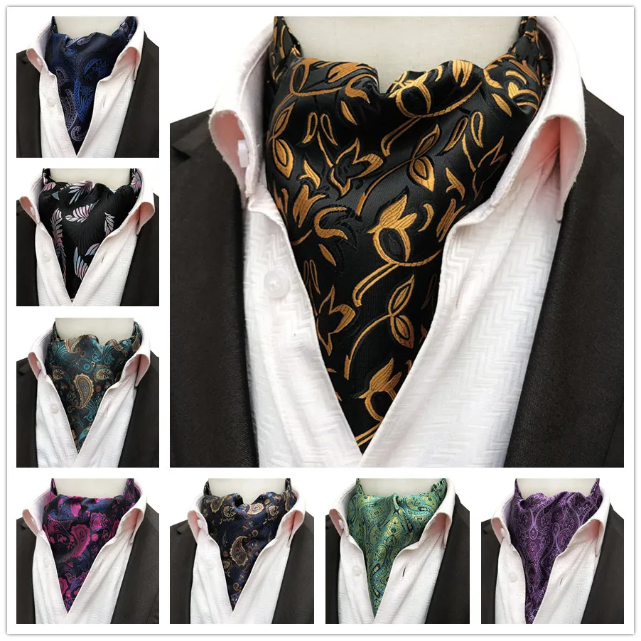 Elegant Men Formal Occasion Neckerchief High Quality Woven Neck Scarf
