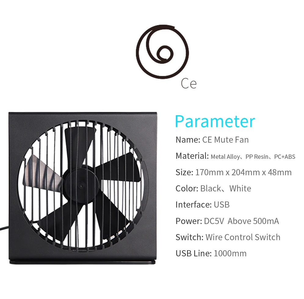 Xiaomi VH CE 7 Inch Portable Mini Metal Mute Fan Dual Mode Home Office Desk Brushless Motor Fan