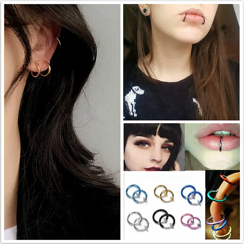 

Fashion Fake Septum Medical Titanium Nose Ring Piercing Silver Gold Body Clip Hoop For Women Girls Septum Clip Gift