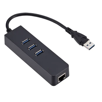 

High speed 3 Ports USB 3.0 Gigabit Ethernet Lan RJ45 Network Adapter Hub To 10/100/1000 Mbps