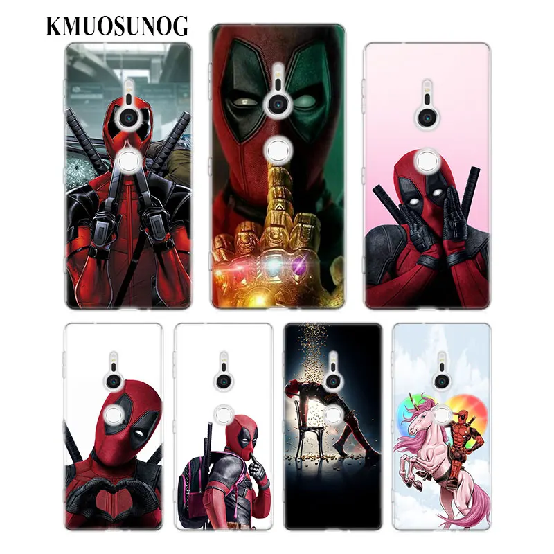 

Transparent Soft Silicone Phone Case Cute Deadpool for Sony Xperia M5 E5 Z5 XA1 XA2 XZ1 XZ2 Compact
