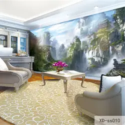 Qingchun Пользовательские печати 3D Ткань и текстильные обои для стен тканью фрески матовый шелк для Гостиная Горный пейзаж фото
