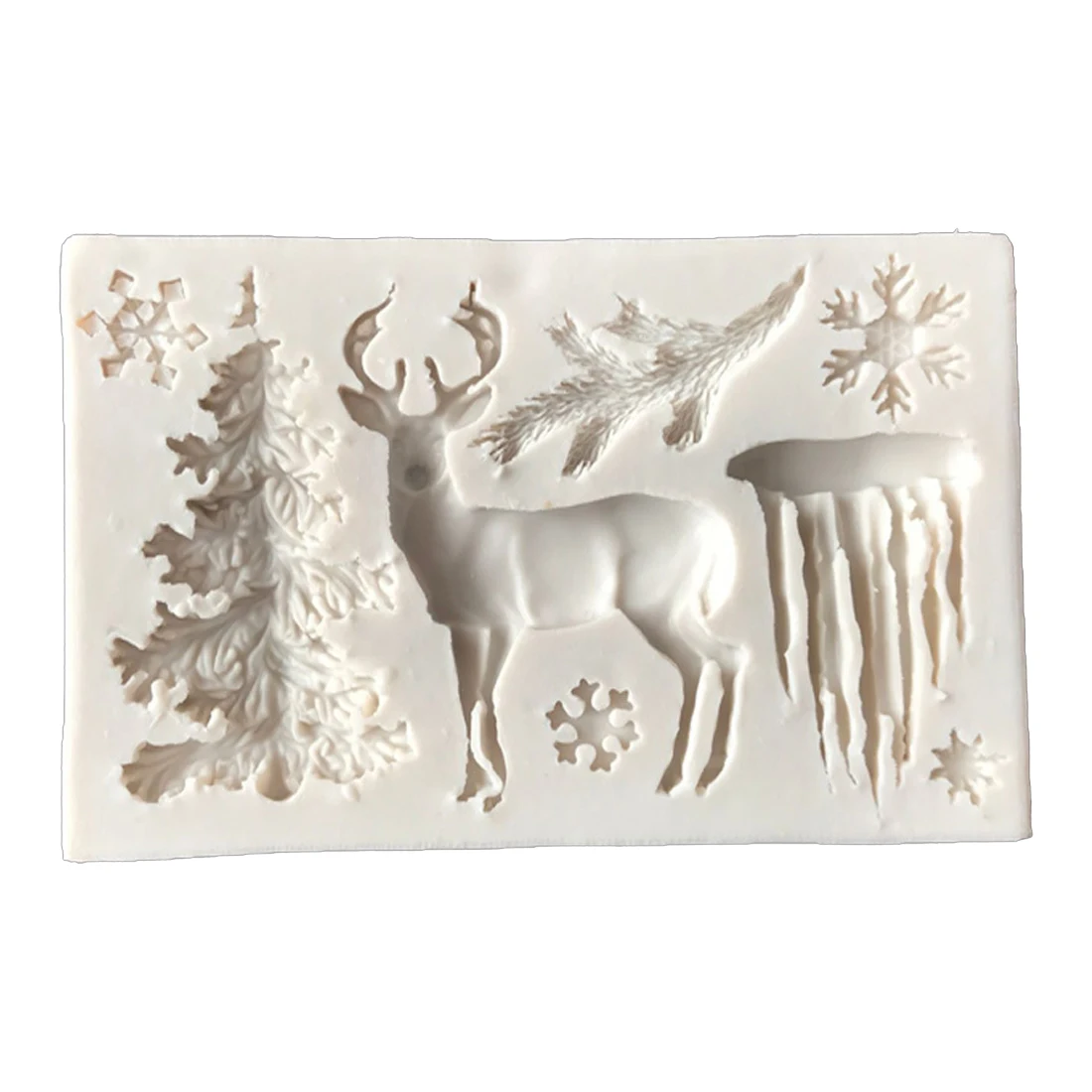 

Useful Christmas Tree Elk Snowflake Silicone Cake Mold Chocolate Jelly Baking Mould Sugar Craft Tools Fondant Cake Decorating