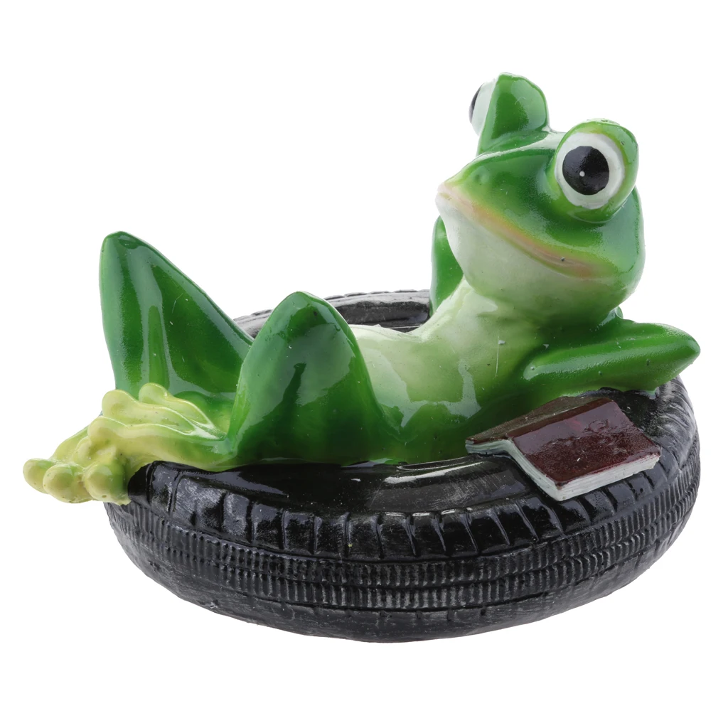 Floating Frog Garden Statue Figurines Resin Patio Lawn Yard Indoor Outdoor Decor Ornaments, Realistic Garden Pond Decor