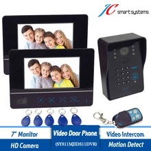 Una Cámara de Dos Monitores RFID Sistema de Control de Acceso de la Puerta Con Cable Video de La Puerta Teléfono 7 “Pantalla LCD a Color Para Casa/Apartamento/Oficina