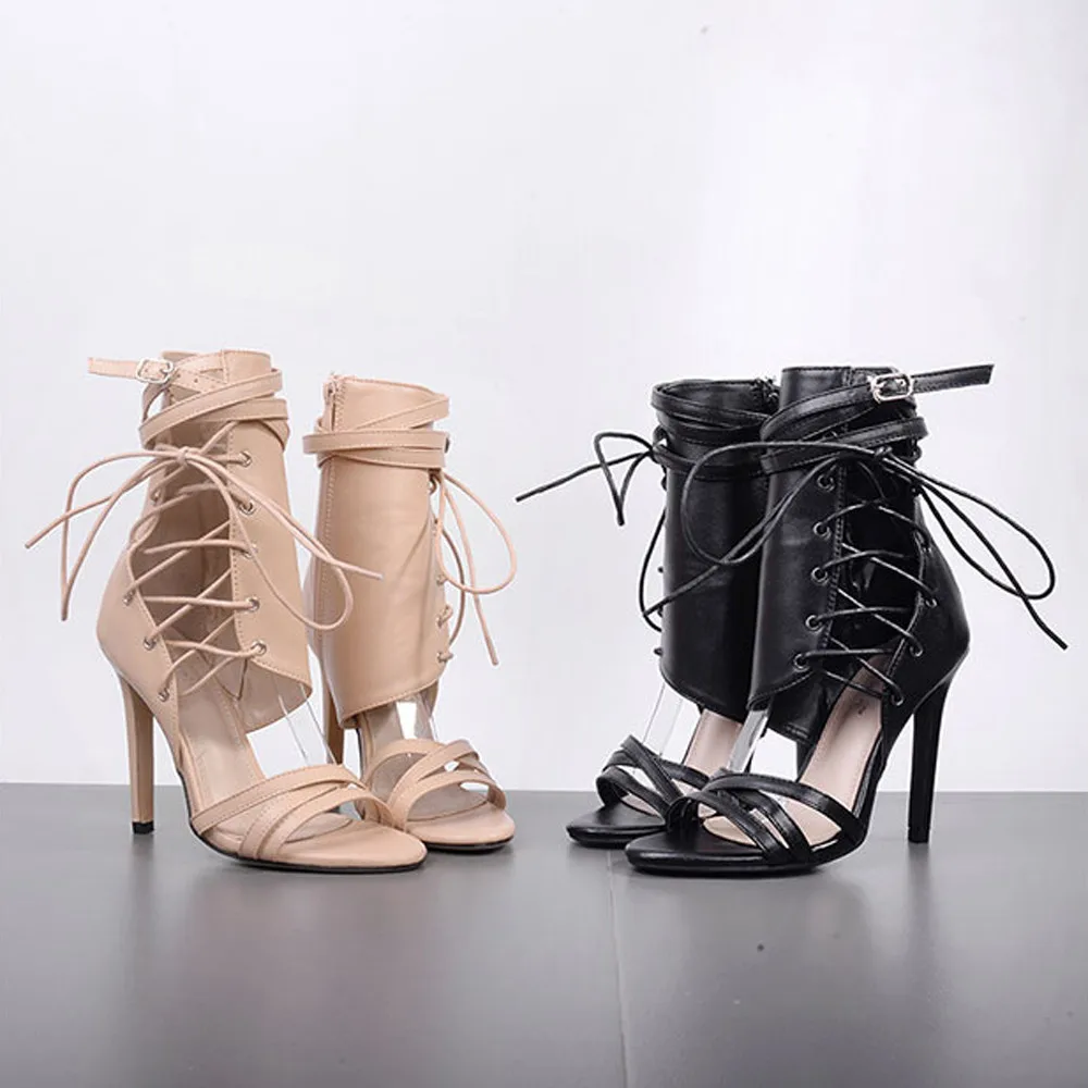 Stile Donne A Legato 43 Toe Alta Qualità Solido Tacco Col 35 Progettista Open Di Alto Croce Colore Delle Roma Sandali b Modo Lusso Tallone Scarpe Dell'alto A6YxqawS