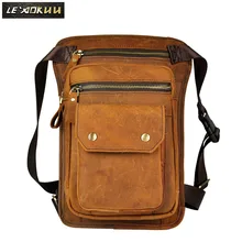 Качественная кожаная Мужская Дизайнерская Повседневная сумка на лямках " для планшета, многофункциональная модная сумка для путешествий, поясная сумка для ног, 838