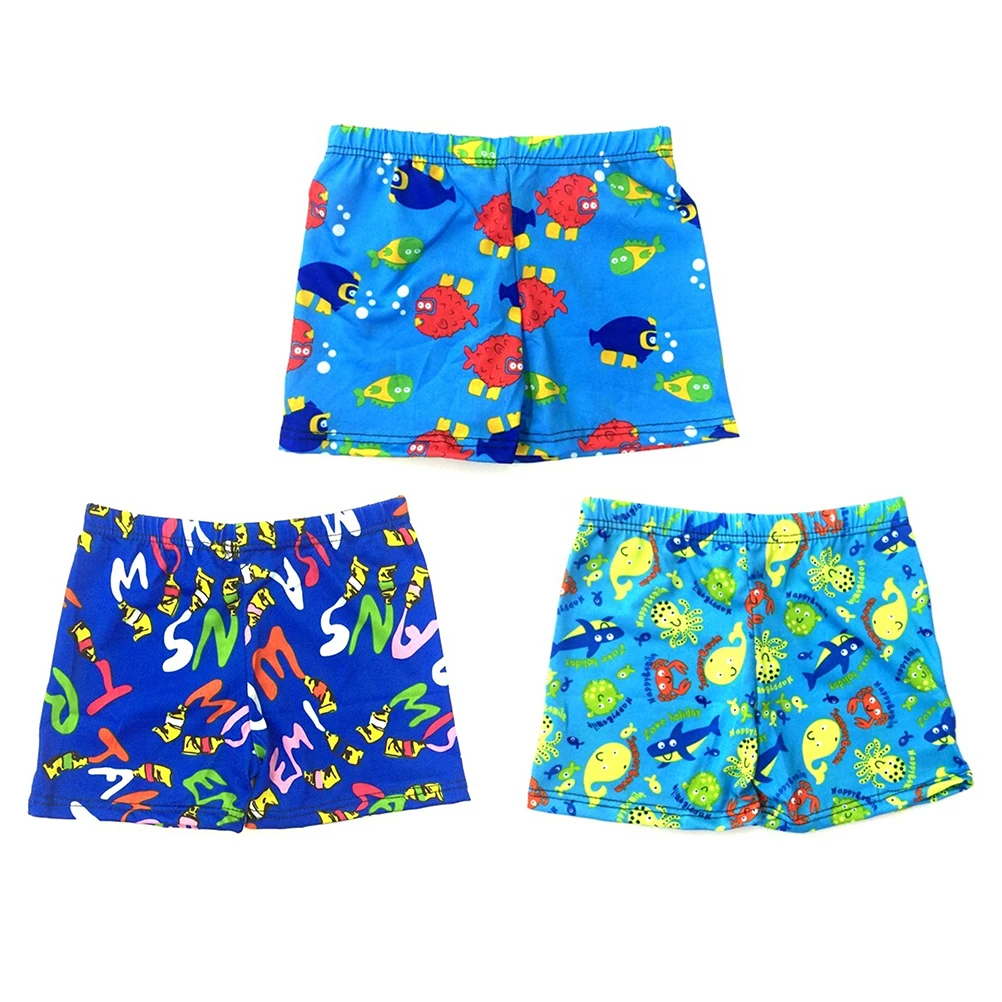 Новые пляжные шорты для плавания, 1 предмет, летняя одежда для купания для мальчиков 3-8 лет, детские плавки с мультипликационным принтом, купальный костюм