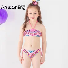 Детский купальный костюм для девочек, 2 предмета, детский купальник для девочки, бикини, детский купальник, топ на бретельках, купальный костюм для маленьких девочек