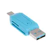 2 в 1 USB OTG кардридер, Универсальный Micro USB OTG TF/SD кардридер, телефонные удлинители, Micro USB OTG адаптер ► Фото 2/6