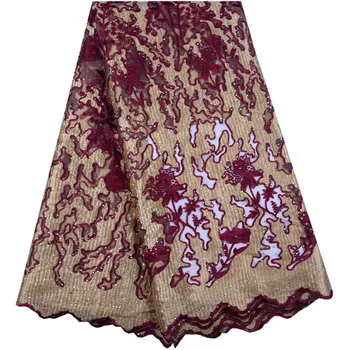 

2019 African Lace Fabric Embroidered Nigerian Guipure French Cord Lace Fabric High Quality African French Net Lace Fabric 1493