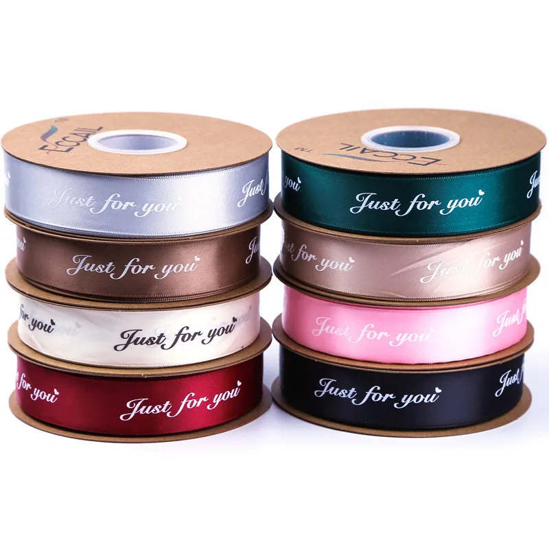 

25MM Just for You Printed Polyester Ribbon for Wedding Christmas Party Decorations DIY Bow Craft Ribbons Card Gifts Wrapping 5M