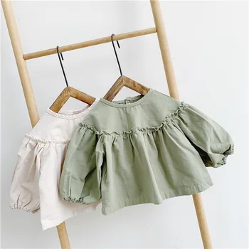 

2019 New Stylish Girls Ruffles Shirt Autumn Long Sleeve Fashion Girls Blouse 1-6 years