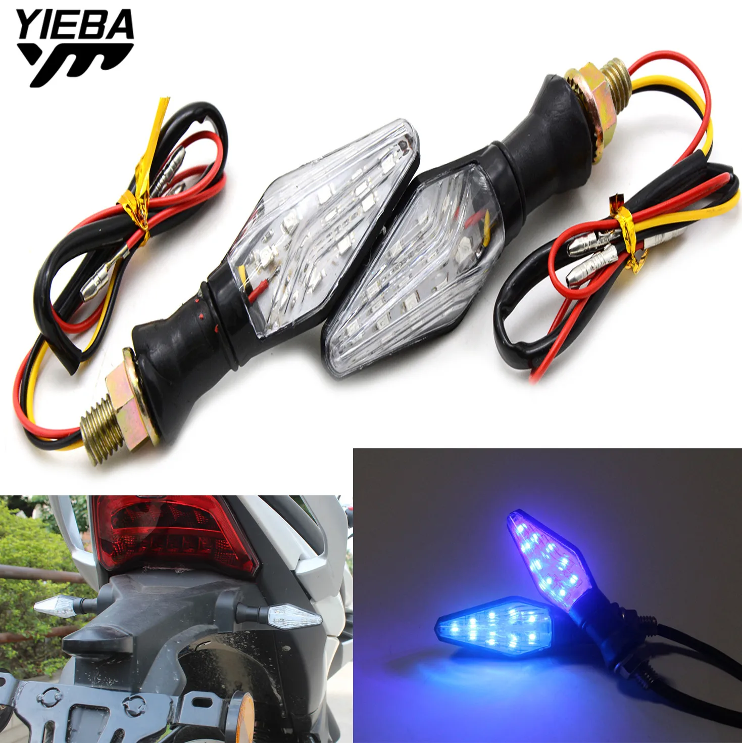 Universal Motorcycle LED Flexible Turn Signal Indicator Light for yamaha FZ-09/MT-09/SR YZF R6 YZF R1/R1M FZ6 FAZER honda CB600F