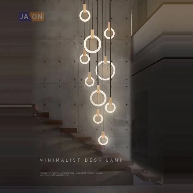 led nordic wooden iron