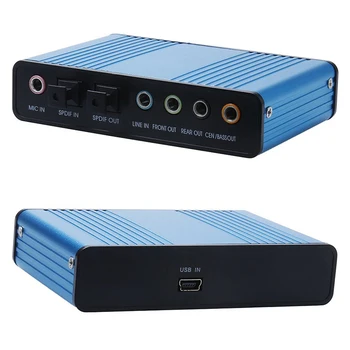 

USB 2.0 Channel 5.1 Optical S/PDIF Toslink Audio Sound Card,External Audio Adapter Converter - HTPC PC Laptop Sound Recording