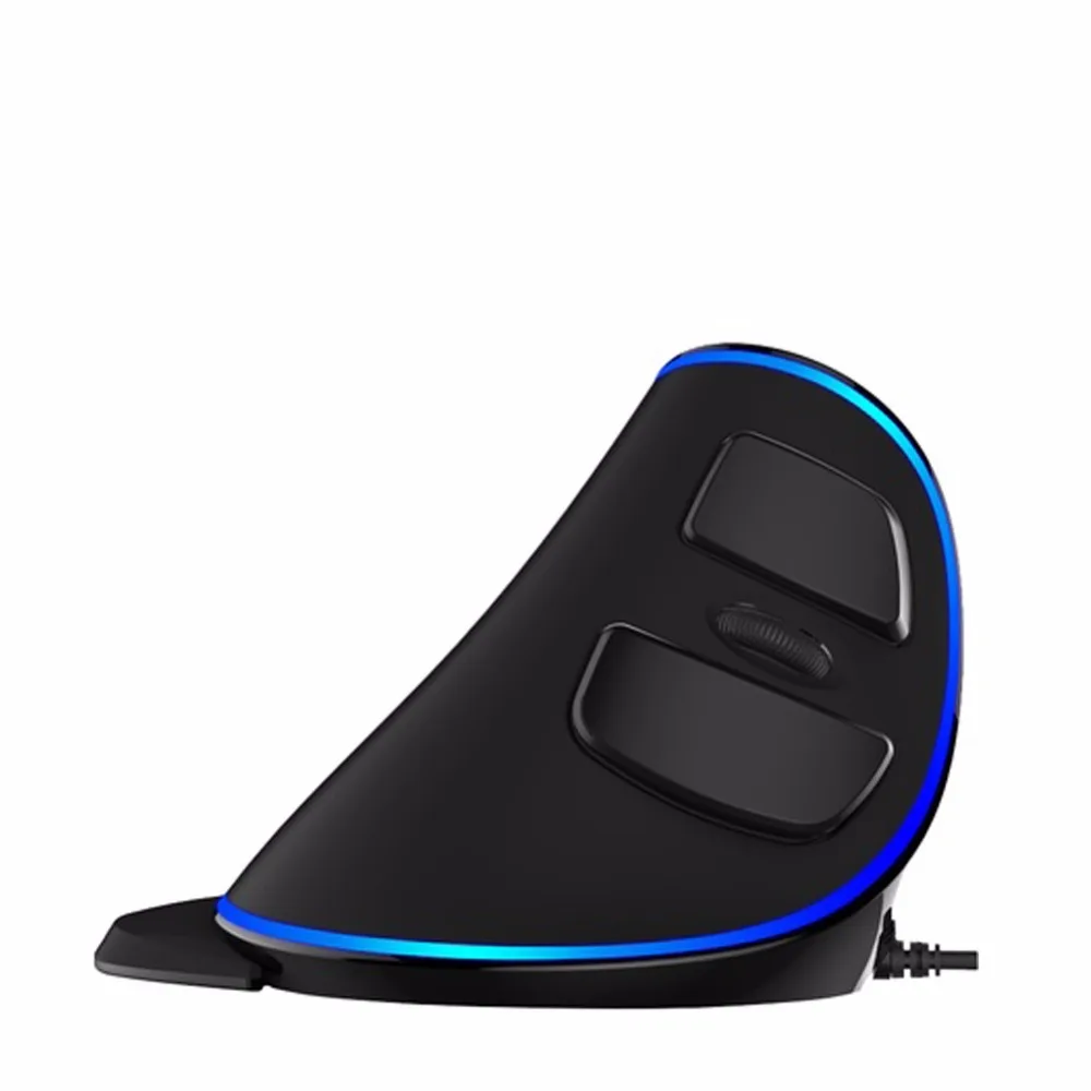 Best Delux M618 Plus Wired Vertical Mouse Ergonomic Blue Light 1600 DPI Optical Mouse for Computer Laptop Office Gaming