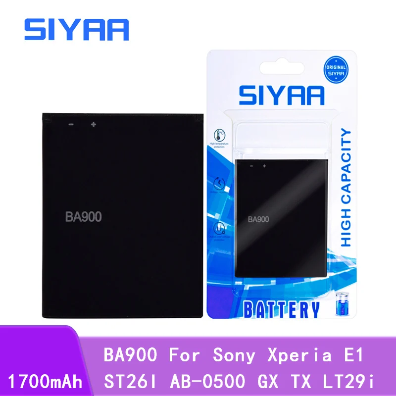 SIYAA Мобильный телефон батарея BA900 для Sony Xperia GX TX LT29i SO 04D S36H ST26I AB 0500 1700 мА/ч литий