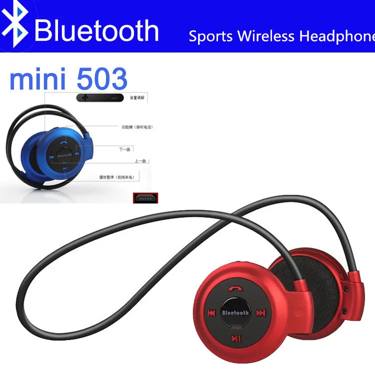 Мини 503 Bluetooth наушники Handsfree MP3 плеер Беспроводная стерео Спортивная гарнитура Поддержка TF карты FM повязка на голову наушники