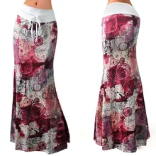 Стильные облегающие юбки длиной до пола с рисунком; повседневные юбки со шнуровкой и принтом; винтажные платья; WS8385U