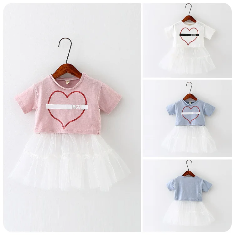 2016 Coreani dei bambini Indumento di Estate Nuovo Modello In Entrata Della Ragazza Baby Love Split Comune Vestito Filato Giacca Ragazza