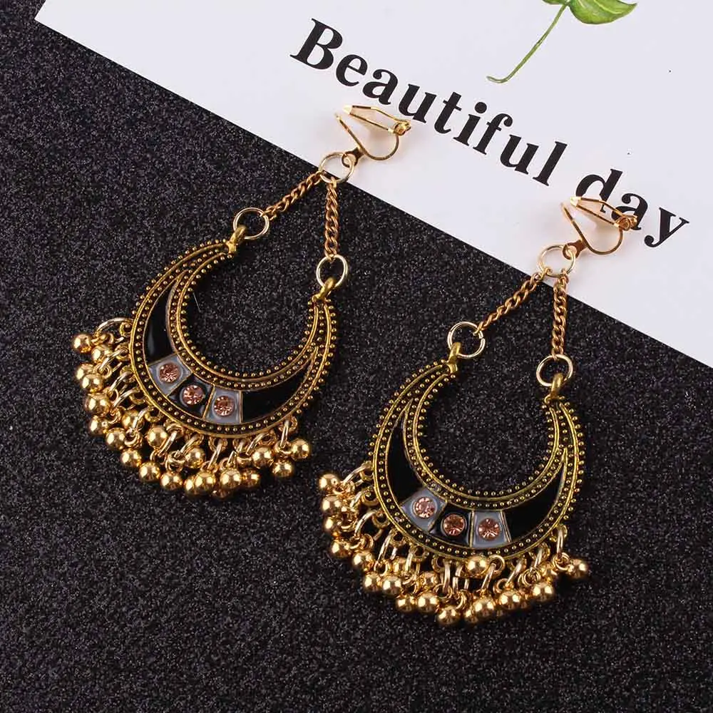 JIOFREE 2018 Fashion 3 color Boho Clip on Earrings For Women Jewelry Vintage Long Earrings Bohemian Clip Earrings bijoux