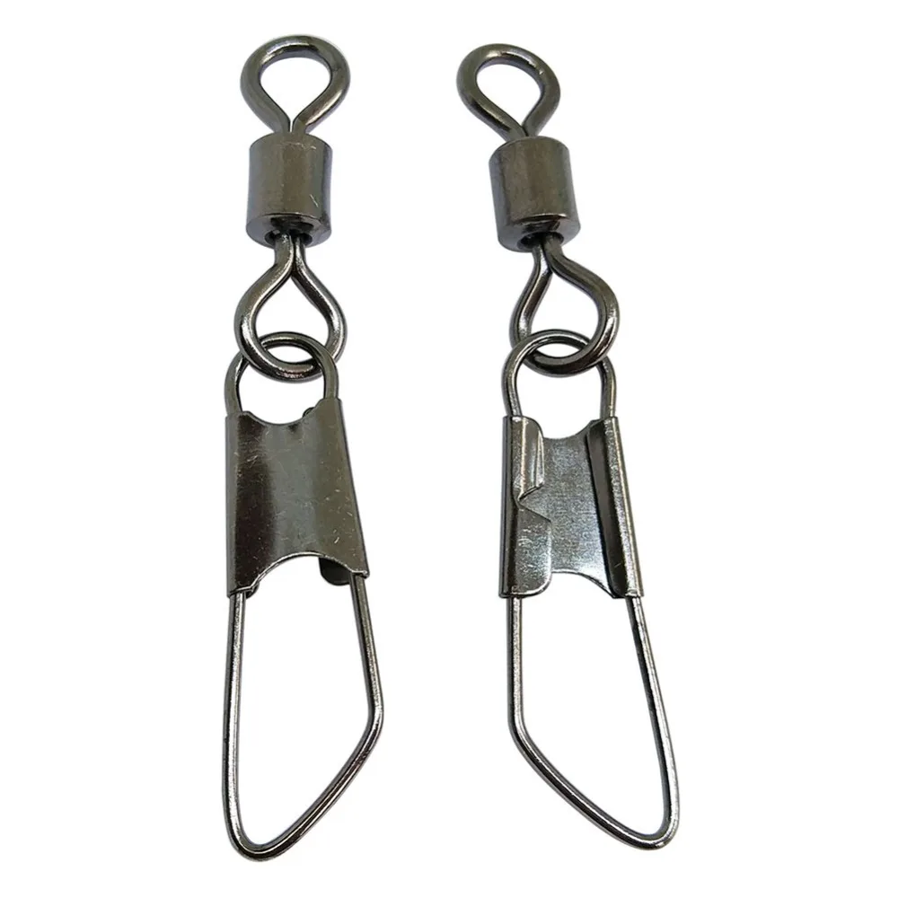 F2019 200pcs/lot rolling swivels with safety snap fishing swivels