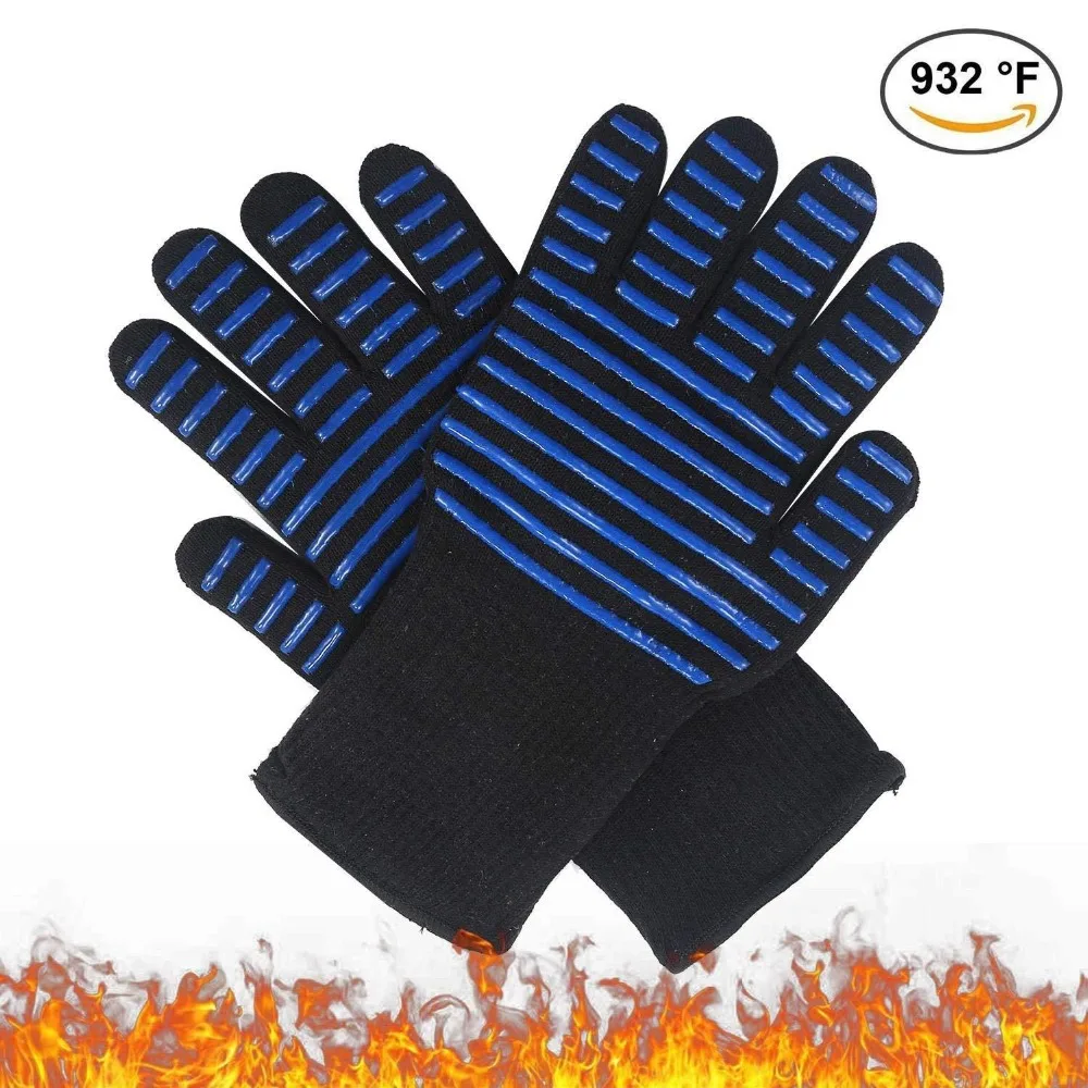 black blue gloves