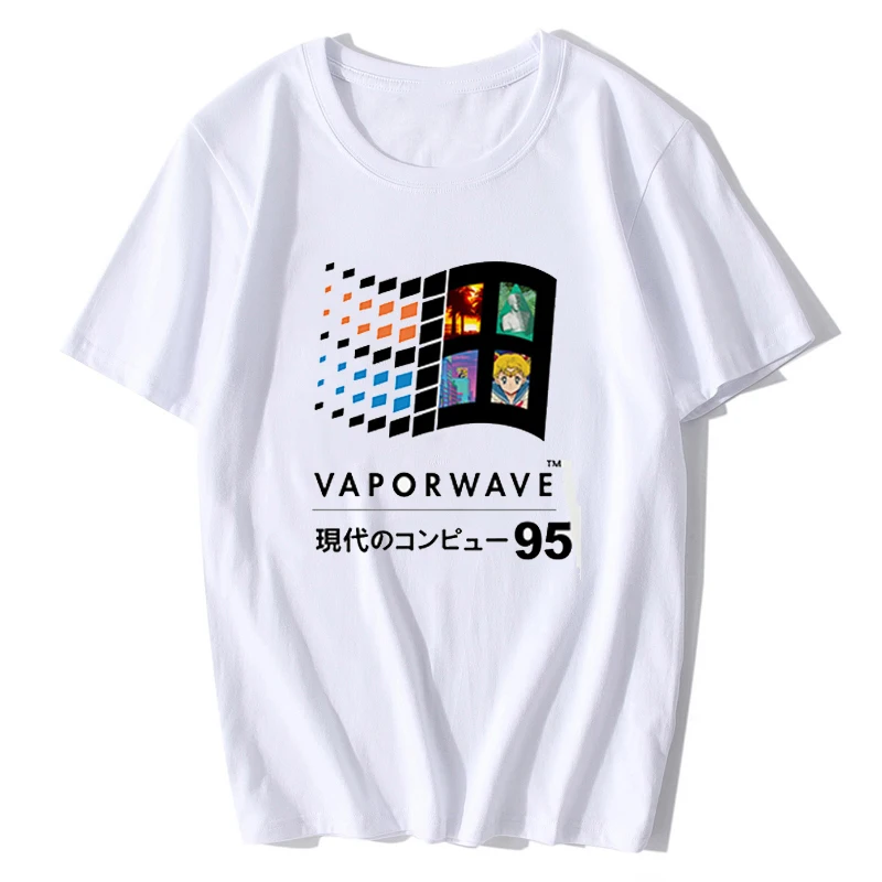 

Vaporwave T-shirt Men Japan Vaporwave Aesthetic Vapor Wave T Shirt Men Fashion Tshirt Boy Short Sleeve Tee Shirt Man/Women