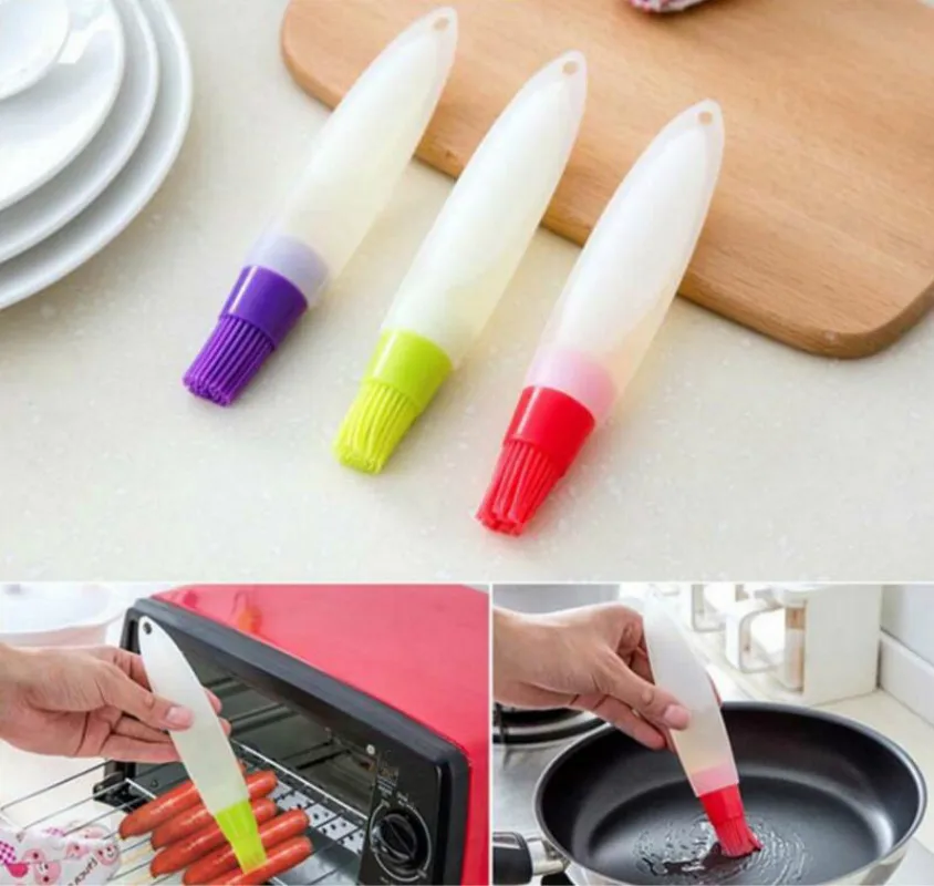 

1PC Baking Brushs Food Grade Silicone Liquid Oil Container Pen Cake Bread Pastry Butter Brush BBQ Utensil Tools