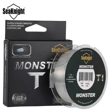 Новая рыболовная леска SeaKnight MONSTER T1, 100 м, 0,148 ярдов, 0,5- мм, фторуглеродное покрытие, леска для ловли карпа, 3 фунта, 10 фунтов, 35 фунтов