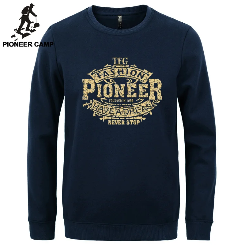 

Pioneer Camp printed mens hoodies fleece man brand-clothing casual winter warm sweatshirts male 100% cotton tracksuits