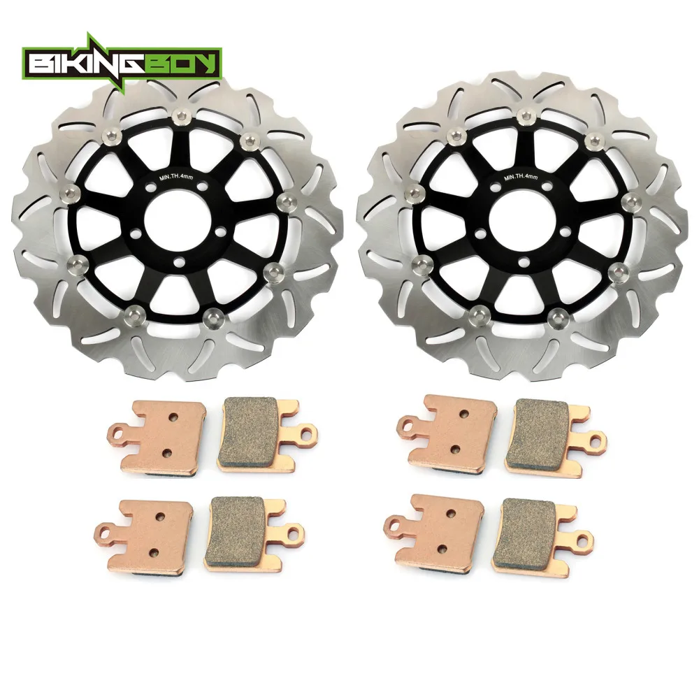 

BIKINGBOY Front Brake Discs Rotors Disks Pads for Kawasaki Ninja ZX12R 2004 2005 ZX-12R 04 05 ZX12-R ZX1200 B3 B4 Motorcycle Set