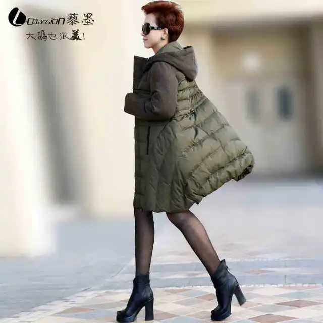 Best price at $201 Cheap 2015 New Hot Woman Down jacket Coat Parkas Outerwear Thicken Warm Luxury Hooded Loose A word Mid Long Plus Size 5XXXXXL