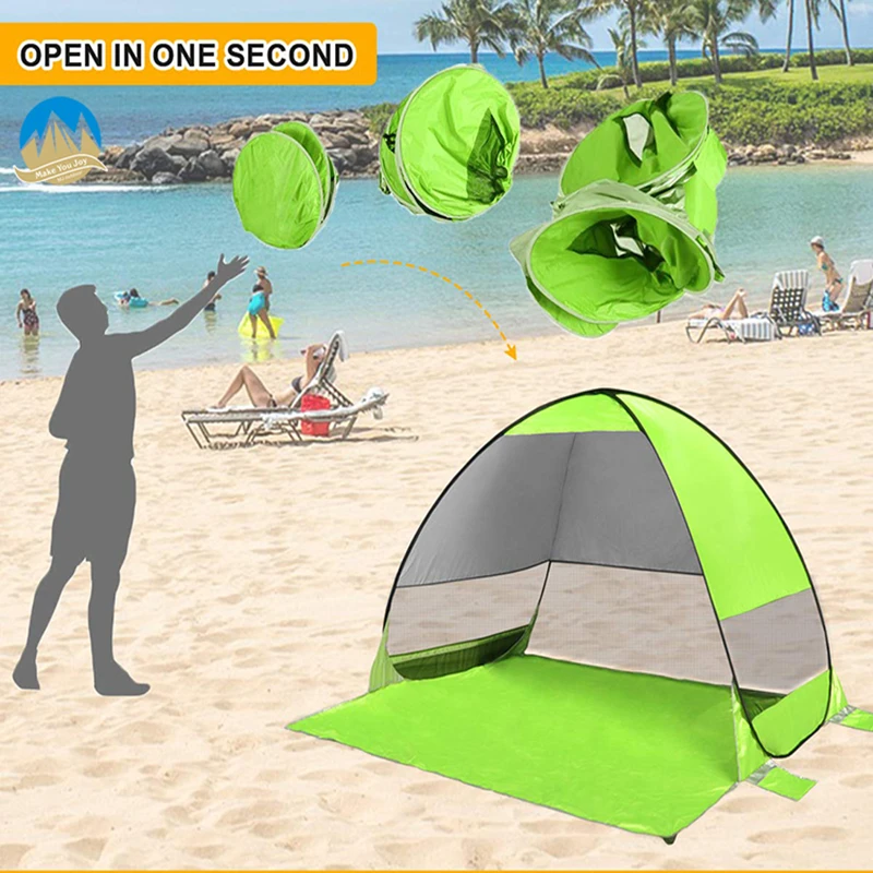 MYJ Quick Open Sun shelter Foldable Beach Tent 2 Person Instant Pop Up Mosquito tent ultralight inflatable sun protection Tents