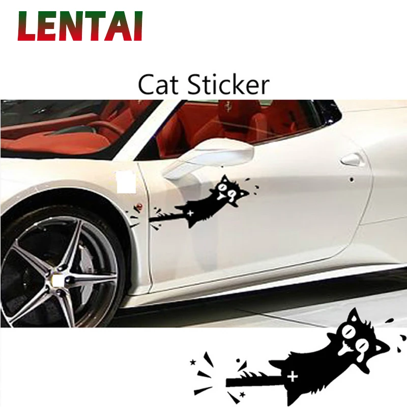 LENTAI For Renault megane 2 3 duster captur clio 4 Suzuki swift grand vitara Jaguar 1PC Car Stickers 3D Cool cat styling Decal | Автомобили