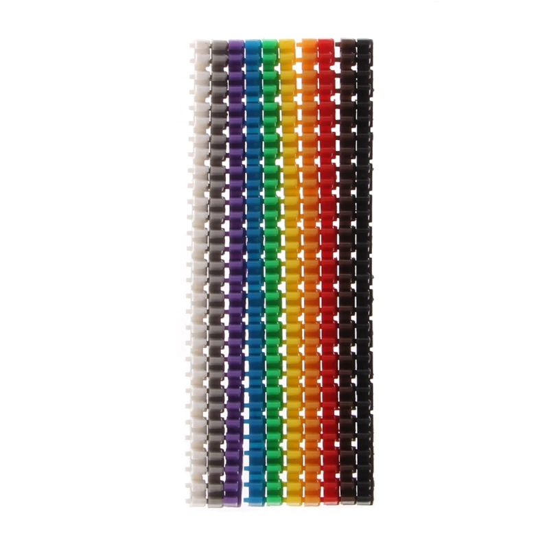 150Pcs Cable Markers Colourful C-Type Marker Number Tag Label For 2-3mm Wire New
