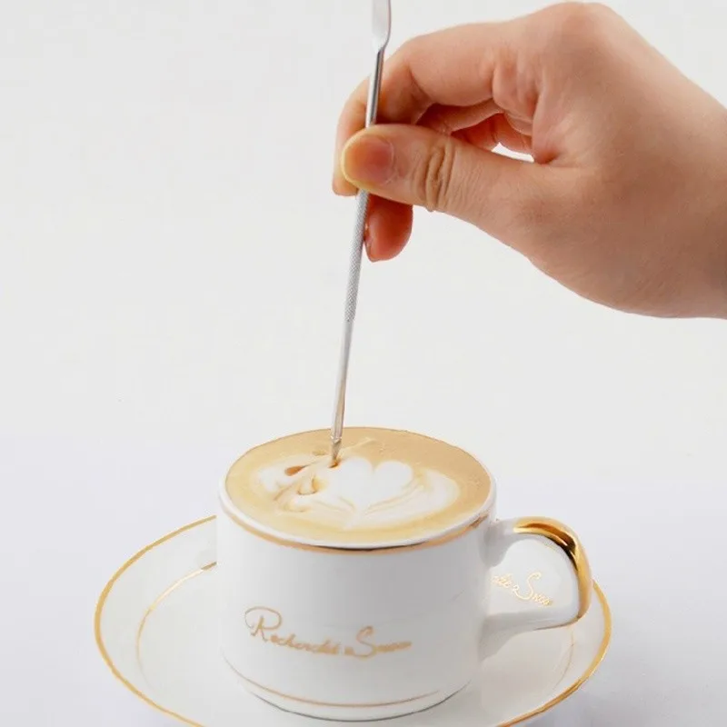 Coffee Art Pen Coffee Supplies Seis Funciones Para El Hogar Set Coffee Latte Needle 3Pcs 