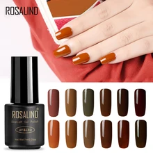 ROSALIND кофейные цвета 7 мл; Гель-лак для ногтей УФ-лак/светодиодный светильник для маникюра ногтей почти ароматизированный стойкий Гель-лак