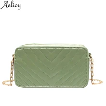 Aelicy модная маленькая сумка через плечо женская Мини из искусственной кожи на плечо модная цепь сплошной цвет Дамский мобильный кошелек