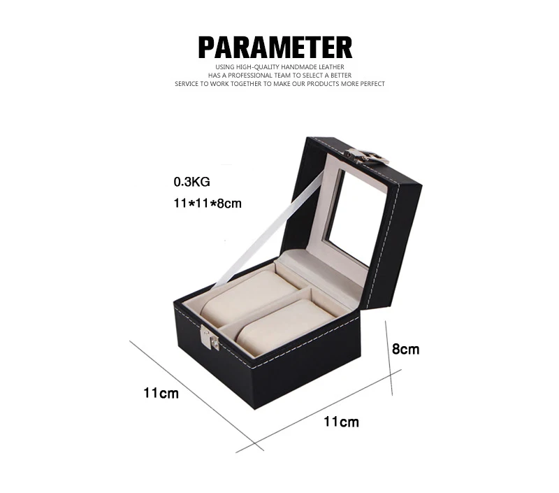 

ot03 New Luxury Leather Watch 2 Grid Box Collecting Storage Display Jewelry Case Watch Case Organizer Watch Box Watch Case