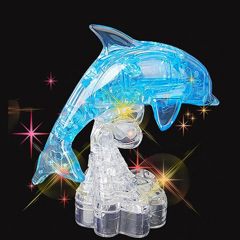 

Baby Toys DIY Crystal Dolphin 3D Puzzle Jigsaw For Children Kids Intellectual Assembled Puzzles Puzzel Toy Gift Birthday RE4