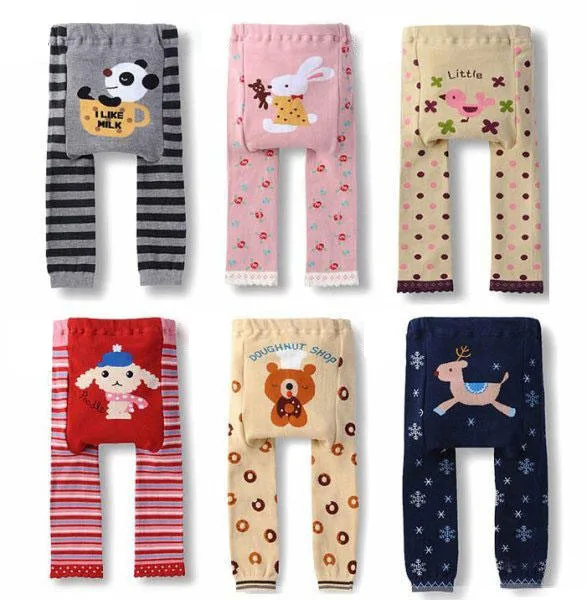 Boys Girls Pants Spring Cartoon Stripe Big PP Cotton Leggings Pants Fashionable Cute Leisure Baby Girl Pants